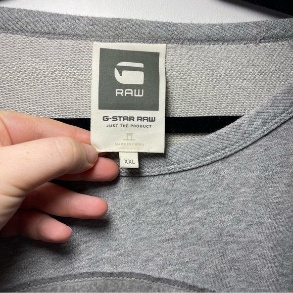 G-Star RAW Men’s Grey Graphic crewneck fleece loungewear Sweatshirt in size XXL - Picture 3 of 8